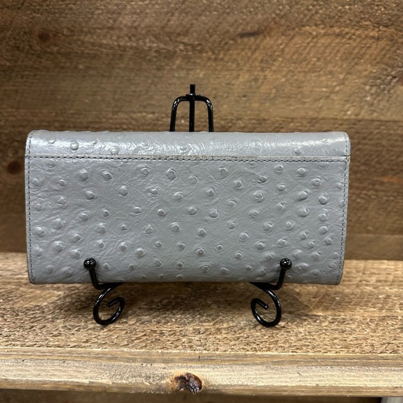 Kate Spade New York Gray Ostrich-Embossed Leather Wallet - Picture 4 of 7